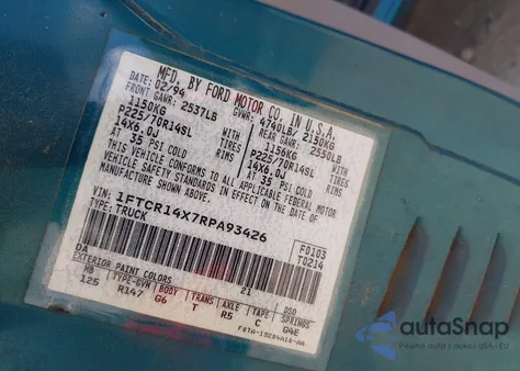 1994 Ford Ranger Super Cab z USA, uszkodzony, nr VIN 1FTCR14X7RPA93426